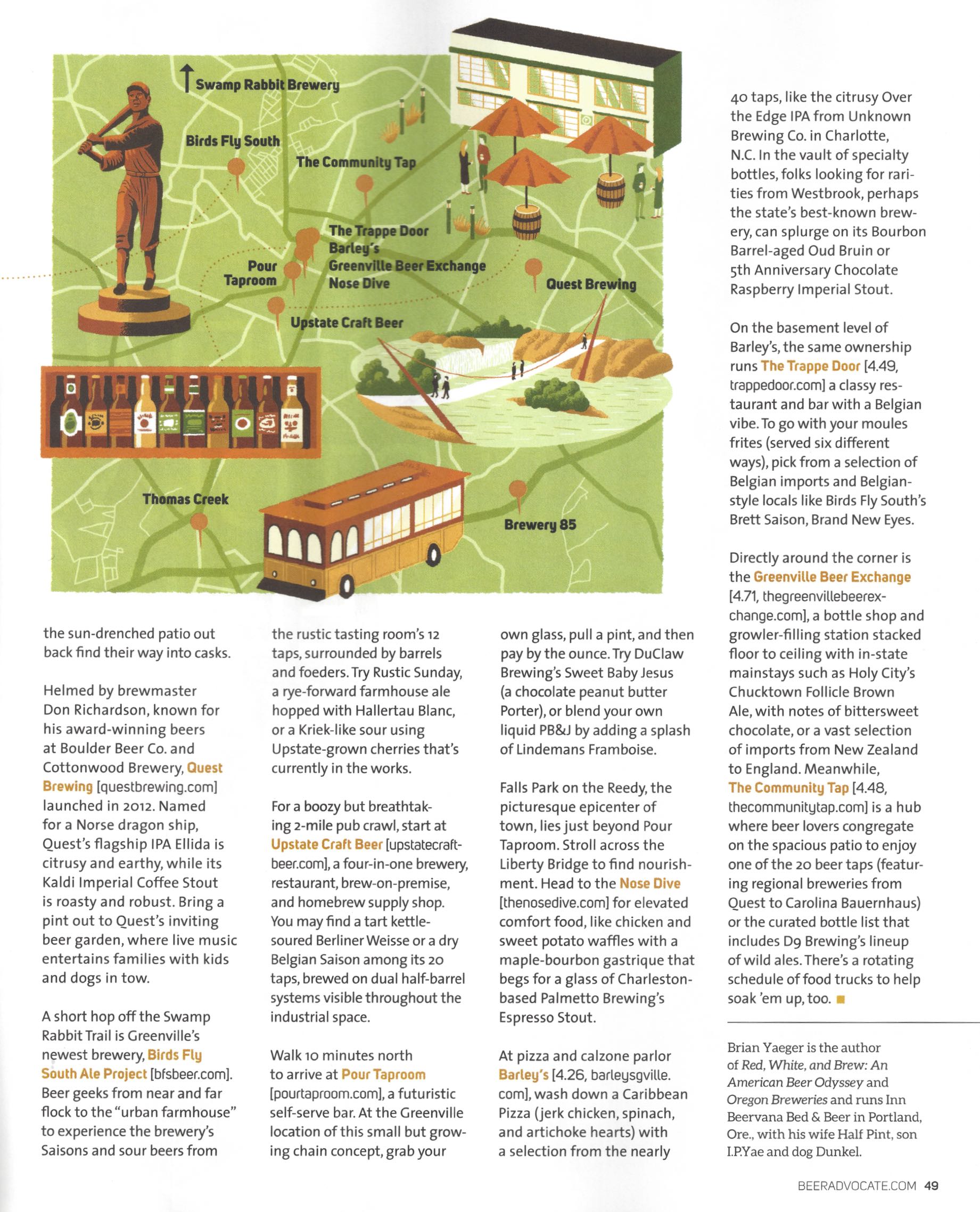 Greenville, SC beer scene recognized by Beer Advocate magazine